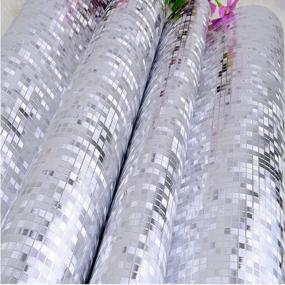 img 2 attached to Silver Foil Mosaic Wallpaper Roll - Perfect For Modern Ceilings & Decorative Walls!