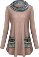 stylish moqivgi womens long sleeve tunic tops with cowl neck and pockets - perfect pullover sweatshirt! logo