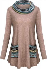 img 4 attached to Stylish MOQIVGI Womens Long Sleeve Tunic Tops With Cowl Neck And Pockets - Perfect Pullover Sweatshirt!