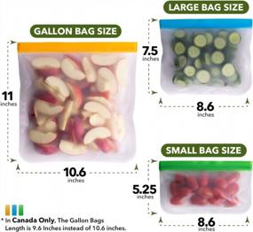 img 3 attached to Say Goodbye To Single-Use Plastics With Greenzla Reusable Food Storage Bags – 12 Pack Of Leakproof BPA-Free Freezer Bags In Different Sizes Perfect For Lunches, Snacks, And More!