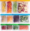 say goodbye to single-use plastics with greenzla reusable food storage bags – 12 pack of leakproof bpa-free freezer bags in different sizes perfect for lunches, snacks, and more! logo