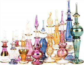 img 3 attached to Egyptian Perfume Bottles Wholesale Mix Collection Set Of 12 Hand Blown Decorative Pyrex Glass 2 -5 In With Handmade Golden Egyptian Decoration For Perfumes & Essential Oils By NileCart