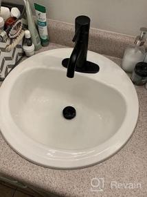 img 6 attached to Матовый черный смеситель для ванной комнаты с механизмом слива, однорычажный, с одним отверстием и 6-дюймовой пластиной для закрытия трех отверстий - TRUSTMI латунь