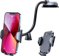 🚗 andobil windshield car phone mount with super sticky & secure phone holder – 13" long arm anti-shake stabilizer truck phone holder mount – dashboard cell phone holder for iphone 13 12 11 pro max logo