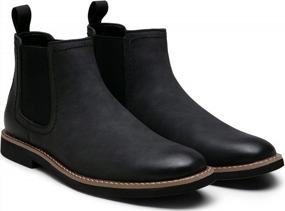 img 1 attached to Ботинки Vostey Chelsea Мужские повседневные модельные ботинки Черные классические ботильоны без шнуровки для мужчин (BMY8043 Blacknubuck 13)