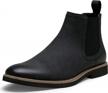 vostey chelsea boots men casual dress boots black ankle classic slip on boots for men(bmy8043 blacknubuck 13) logo