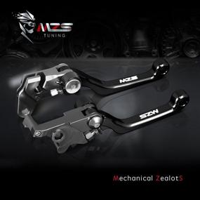 img 1 attached to 🏍️ Premium CNC Black Dirt Bike Clutch Brake Levers - Adjustable Pivot for RM125 RM250 RM 125 250 1996-2003