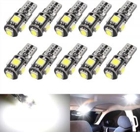 img 4 attached to Модернизированные светодиодные лампы CIIHON T10: 600LM 6000K White, суперяркие для внутреннего освещения вашего автомобиля