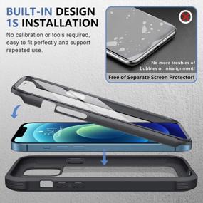 img 1 attached to Protect Your IPhone 12/12 Pro In Style With Miracase Full-Body Glass Case - Clear Bumper, Built-In Tempered Screen Protector - Black