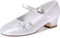 удобная обувь причастия сатинировки erijunor dyeable white для девочек-цветочниц и детей логотип