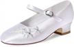 comfortable erijunor dyeable satin white communion shoes for flower girls and children logo