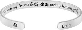 img 4 attached to 🐾 Personalized Dog Memorial Bracelet | Stainless Steel Paw Cuff Bangle for Women, Girls & Pet Lovers | Sympathy & Remembrance Jewelry Gift for Beloved Dogs & Cats | Customizable Name & Memory Loss Keepsake