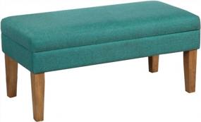 img 2 attached to Бирюзовая мягкая скамья для хранения домашнего декора для мебели для гостиной и спальни - Homepop