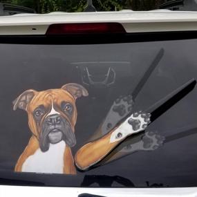 img 2 attached to USA Made Decal WiperTags For Your Boxer Bosco Dog Vehicle Rear Wipers!