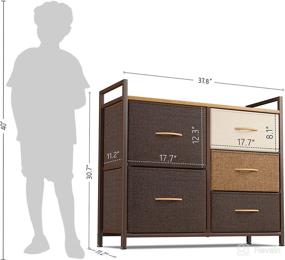 img 1 attached to 🗄️ Cubiker Dresser Storage Organizer: 5-Drawer Tower Unit for Bedroom & Closets, Sturdy Steel Frame & Wood Top, Chocolate