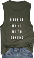 casual pullover tank for women: drinks well with others logo