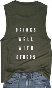 img 4 attached to Casual Pullover Tank For Women: Drinks Well With Others
