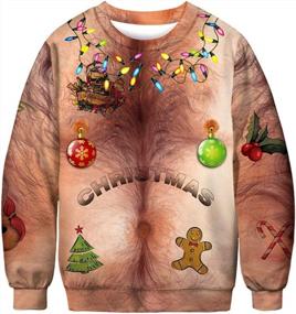img 2 attached to Празднуйте вместе со свитшотами PIZOFF Ugly Christmas: цифровые 3D-принты для пуловеров унисекс