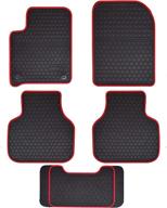 megiteller custom fit car floor mats for dodge journey (2012-2020) - red, odorless, washable, heavy duty rubber, all weather liners - front and rear set логотип