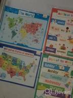 img 1 attached to Complete Your Child'S Early Learning With Merka'S 16Pc Kindergarten Wall Poster Set - USA & World Maps, Letters, Shapes, Numbers, Animals & More! review by Jeffrey Shatzel