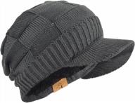 🧣 forbusite unisex knit beanie visor cap: stylish and warm winter hat with brim логотип