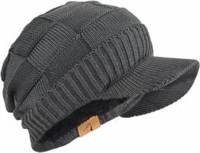 img 4 attached to 🧣 FORBUSITE Unisex Knit Beanie Visor Cap: Stylish and Warm Winter Hat with Brim