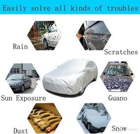 img 3 attached to ESUPPORT Vehicle Car Cover Waterproof Windproof Dustproof Scratch UV Sun Snow Dust Rain Resistant Storage Protection Outdoor L (L 189&#34