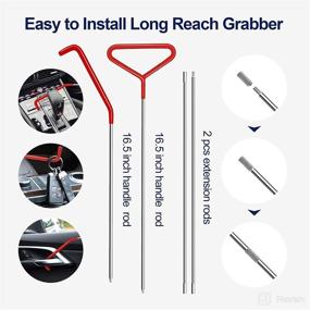 img 3 attached to 🔒 SLUELI Car Lockout Kit - 24PCS Car Door Unlocking Set with Long Reach Grabber, Non-Marring Wedge Air Wedge Pump Pry Tool, Carrying Bag, and Auto Trim Removal Tool Set for Cars and Trucks