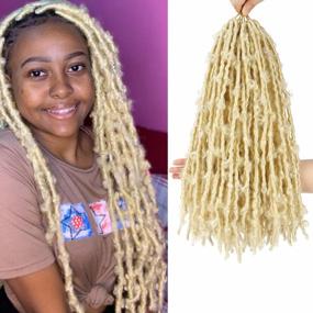 img 4 attached to Blond Pre-Looped Butterfly Locs Crochet Hair - 18 Inches, 6 Pack, 613 Color