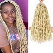 blond pre-looped butterfly locs crochet hair - 18 inches, 6 pack, 613 color logo