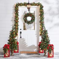 добавьте праздничного настроения в свой дом с рождественским украшением brylanehome 6 pre-lit hollis collection, красное золото логотип
