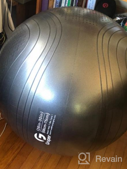 img 1 attached to Transform Your Fitness Routine With Gruper'S Anti-Burst Yoga Ball And Chair Set: Includes Hand Pump And Workout Guide Access! review by Craig Pears