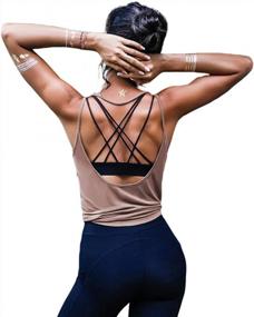 img 4 attached to Women'S Summer Workout Top Sexy Open Back Yoga Shirt Activewear Running Sports Gym Quick Dry Tank Top