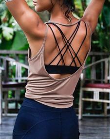 img 3 attached to Women'S Summer Workout Top Sexy Open Back Yoga Shirt Activewear Running Sports Gym Quick Dry Tank Top