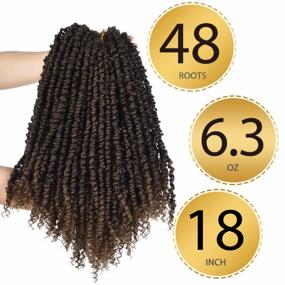 img 3 attached to 4 Packs 18 Inch Passion Twists Synthetic Crochet Braids Pre-Looped Spring Bomb Crochet Hair Extensions Fiber Fluffy Curly Twist Braiding Hair (T30#, 18 Inch (Pack Of 4))