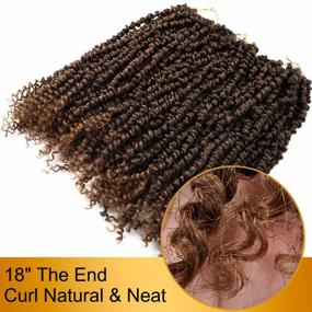 img 2 attached to 4 Packs 18 Inch Passion Twists Synthetic Crochet Braids Pre-Looped Spring Bomb Crochet Hair Extensions Fiber Fluffy Curly Twist Braiding Hair (T30#, 18 Inch (Pack Of 4))