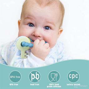 img 1 attached to 👶 100% Food-Grade Silicone Teething Toys for Baby 6+ Months: Choking-Proof Design, Safe and Effective Infant to Toddler Teether