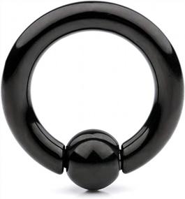 img 3 attached to Ruifan Black Plated 316L Surgical Steel Spring Action Captive Bead Ring CBR 2G 4G 6G 8G 0G 00G