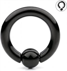 img 2 attached to Ruifan Black Plated 316L Surgical Steel Spring Action Captive Bead Ring CBR 2G 4G 6G 8G 0G 00G