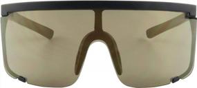 img 3 attached to ShadyVEU Retro 80'S Flat Top Super Shield Colorful Mirrored Lens Oversized Sunglasses Frame