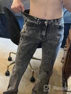 img 1 attached to Sidefeel Women Mid Rise Distressed Flare Wide Leg Jeans Ripped Hole Denim Pants review by Emmanuel Winschel