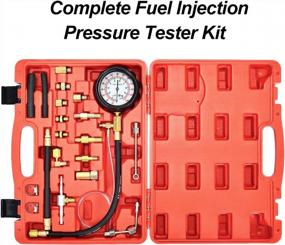 img 2 attached to Professional Fuel Injection Pressure Tester Kit By Goplus - 0-140 PSI Pressure Gauge Test Set With Case For Trucks, Cars, And ATVs (10 Bar)