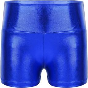 img 4 attached to Zdhoor Metallic Workout Boy Cut Bottoms Girls' Clothing via Active