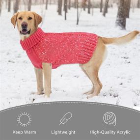 img 1 attached to 🐶 Pedgot Classic Cable Knit Dog Sweater Turtleneck | 2-Piece Set | Warm Winter Pet Clothes Coat | Cozy Knitted Dog Jumper | Yarn Warm Sweater for Fall & Winter