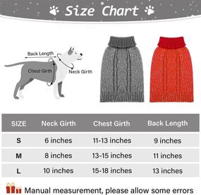 img 3 attached to 🐶 Pedgot Classic Cable Knit Dog Sweater Turtleneck | 2-Piece Set | Warm Winter Pet Clothes Coat | Cozy Knitted Dog Jumper | Yarn Warm Sweater for Fall & Winter