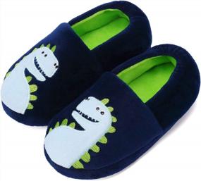 img 4 attached to Cozy Cartoon Slippers For Kids: Comfortable Memory Foam Slip-Ons For Indoor And Outdoor Use