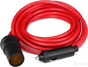 img 3 attached to 🚗 Conveniently Extend Your Car Charger with TNP Cigarette Lighter Extension Cord - 10FT/3M Cable Male to Female, Red/Black