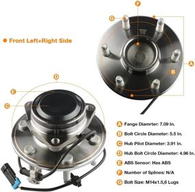 img 3 attached to 🔧 High-Performance Wheel Bearing Hub Assembly Set for Chevy GMC RWD | 515054X2 - ABS Compatible | 6 Lug - Set of 2