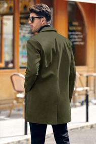 img 1 attached to Warm And Stylish Slim Fit Men'S Trench Coat With Notched Collar, Single Breasted Design, Perfect For Fall And Winter Seasons - PASLTER Pea Coat Overcoat