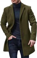 warm and stylish slim fit men's trench coat with notched collar, single breasted design, perfect for fall and winter seasons - paslter pea coat overcoat логотип
